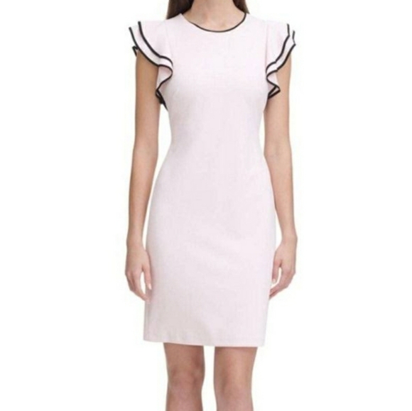 Tommy Hilfiger Dresses & Skirts - TOMMY HILFIGER Crepe Flutter Sleeve Sheath Dress